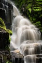 Soft gentle waterfall flows in mountains of North Carolina