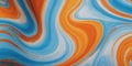 Soft and gentle waves of blue orange and white gradient. Liquid paint gradient and brushstrokes