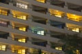 Soft glow of apartment windows at night in this luxury building Royalty Free Stock Photo