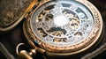 Close-up shot of a handsomely crafted antique pocket watch