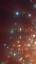 Soft glowing bokeh particles floating across a warm gradient background with subtle light flares Royalty Free Stock Photo