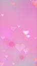 Soft glowing pink hearts floating on pastel background, symbolizing love and romance Royalty Free Stock Photo