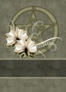 Soft Green Floral Pentagram Background Royalty Free Stock Photo