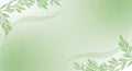 Soft green gradient background with subtle wavy lines and delicate green leaf accents in corners Royalty Free Stock Photo