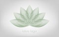 Soft green Lotus logo, Flower of Life. Sacred Geometry. Symbol of Harmony and Balance. Sign of purity. Chakra Yoga design vector Royalty Free Stock Photo