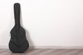 Soft Guitar Cover with Classical Acoustic Guitar in an Empty Roo Royalty Free Stock Photo