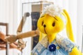 Soft handmade doll yellow bunny