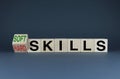 Soft or Hard skills. Cubes form words of choice Soft or Hard skills Royalty Free Stock Photo