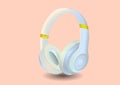 Soft headphones,white matte headphones.