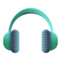 Soft headphones icon, cartoon style