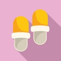 Soft home slippers icon flat vector. Fashion comfortable