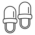 Soft home slippers icon outline vector. Fashion comfortable
