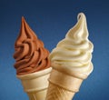 Soft ice cream on blue