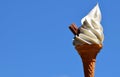 Soft ice cream in a cone with a flake. Flake 99 Mr Whippy Soft Whip