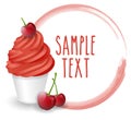 Soft ice cream mug variety cherry vector with white background icon Royalty Free Stock Photo