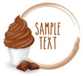 Soft ice cream mug variety chocolate vector with white background icon Royalty Free Stock Photo