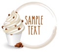 Soft ice cream mug variety Stracciatella vector with white background icon Royalty Free Stock Photo
