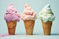 Soft ice creams. Generate Ai Royalty Free Stock Photo
