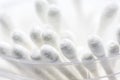 Soft image,cotton buds on white background Royalty Free Stock Photo