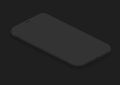 Soft isometric full black vector smartphone. 3d realistic empty screen phone template for inserting any UI interface