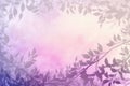 Soft Lavender Light Pink Background Silhouettes Leafy Branches Postcard. Generative AI