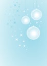 Soft light Blue background with Christmas tree balls. Vector Royalty Free Stock Photo