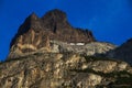 The soft light at sunrise illuminating the layers in the mountains around Torres del Paine National Park Royalty Free Stock Photo