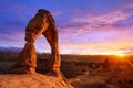 Soft light sunset of Delicate Arch Utah Royalty Free Stock Photo