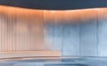 Soft lighting highlights a modern interior with curved walls and minimalist design in a contemporary space Royalty Free Stock Photo