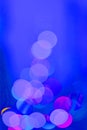 Soft lights background. Blurred lights pattern, colorful abstract texture with nonfocus effect. Blue lights in the night. Bokeh, Royalty Free Stock Photo