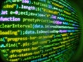 Soft listing vi. Web or application development, business. Business background. Programmer working in computer screen. Web or