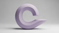Soft matte pastel purple abstract geometric torus shape floating with a subtle shadow on a light gray background Royalty Free Stock Photo