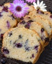 Soft moist blueberry cake on a grill Royalty Free Stock Photo