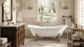 A traditional bathroom exudes timeless elegance and charm, AI generated Royalty Free Stock Photo