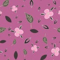 Soft Muted Fuscia Floral Geometric Collection Repeat Pattern Vector Print