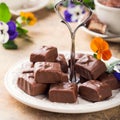 Soft nougat chocolate sweets