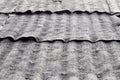 Soft old grey roof covering. Striped Background made of building material. Oblique perspective