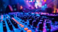 With a soft and out of focus background the intricate setup of sound Royalty Free Stock Photo