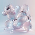 Soft Pastel Abstract 3D Sculpture with Glossy and Glass Elements Royalty Free Stock Photo