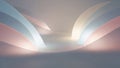 Soft pastel colored curved paper sheets illuminated from behind creating a gentle gradient of light and shadow in a Royalty Free Stock Photo