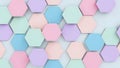 Soft Pastel Colored Hexagons Arranged in a Repeating Pattern geometric background Royalty Free Stock Photo
