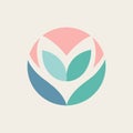 Soft pastel-colored logo design representing a flower shop with artistic floral elements, Soft pastel colors blended together to Royalty Free Stock Photo
