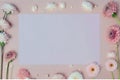 Soft pastel colors frame an empty floral layflat. Ai generated Royalty Free Stock Photo