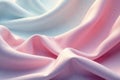 Soft pastel draped fabric in delicate pink and blue hues a textured background image. Generative AI Royalty Free Stock Photo