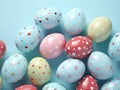 Soft Pastel Easter Eggs with Floral Patterns Royalty Free Stock Photo