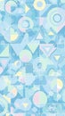 Soft Pastel Geometric Pattern with Overlapping Circles Triangles Squares and Lines in a Repeating Abstract Royalty Free Stock Photo