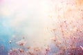 Soft pastel hues on gossamer flowers against dreamy backdrop