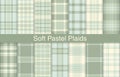 Soft pastel plaid bundles, textile design, checkered fabric pattern for shirt, dress, suit, wrapping paper print, invitation and Royalty Free Stock Photo