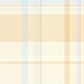 Soft, pastel plaid pattern in cream, peach, and light blue. A timeless, elegant design for textiles, backgrounds, or branding. Royalty Free Stock Photo