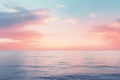 Soft pastel sunset over the ocean. Calming background. Generative AI Royalty Free Stock Photo